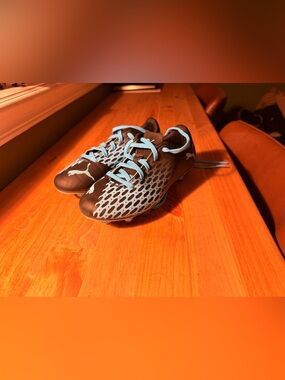 Puma Black and Light Blue Youth Soccer Cleats